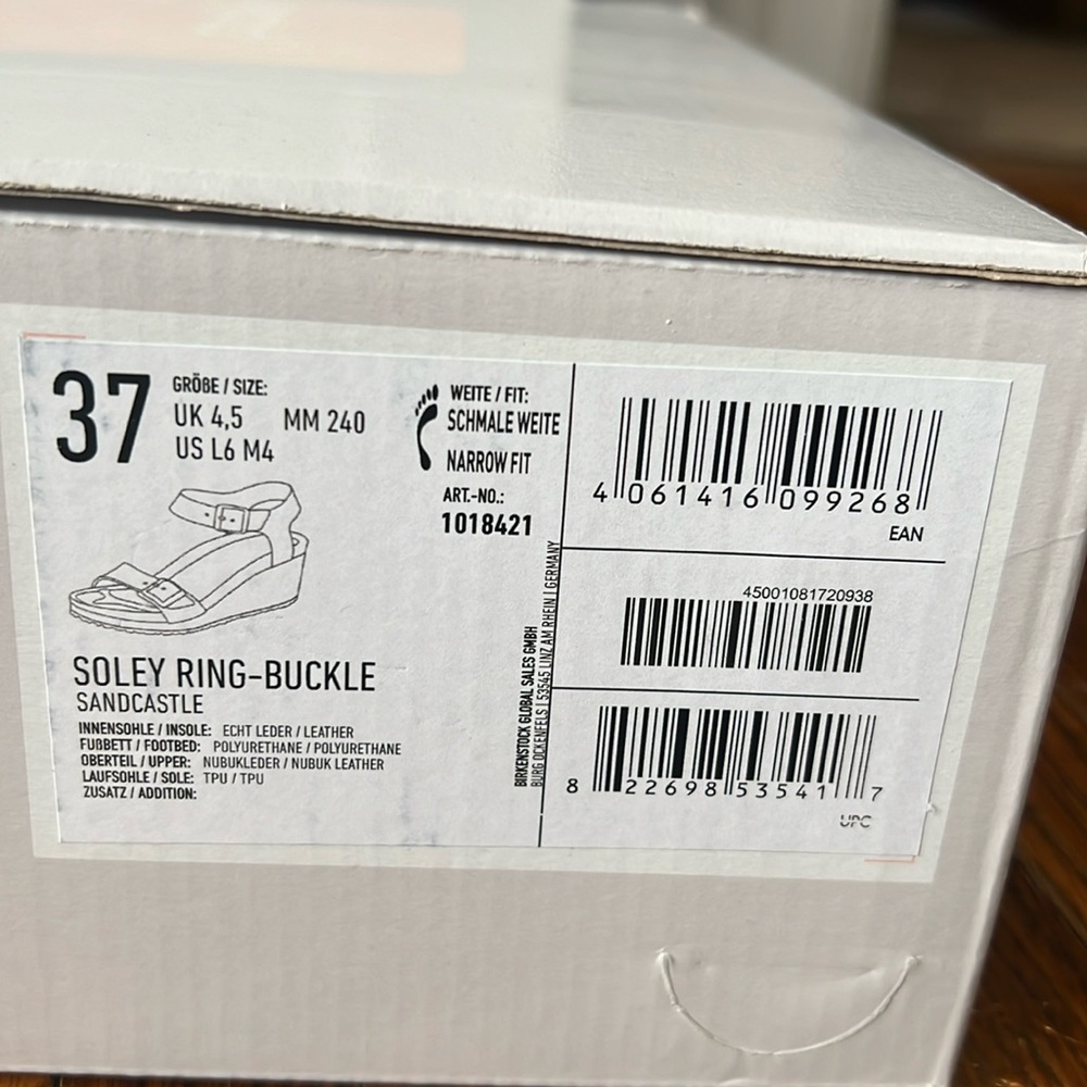 Birkenstock papillo Soley Ring-Buckle Sandcastle size 37 new with tags neverworn